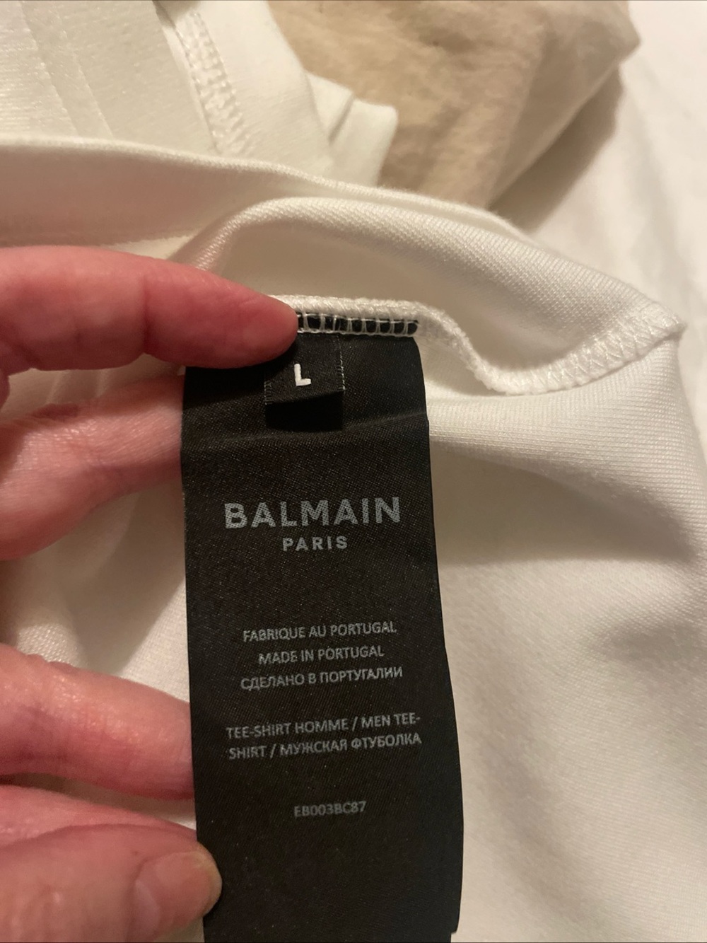 NWT Balmain Paris White Tank Top Size Large Slim Fit PB Labyrinth Logo - Picture 9 of 12